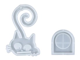 Molde silicona gato con cola larga